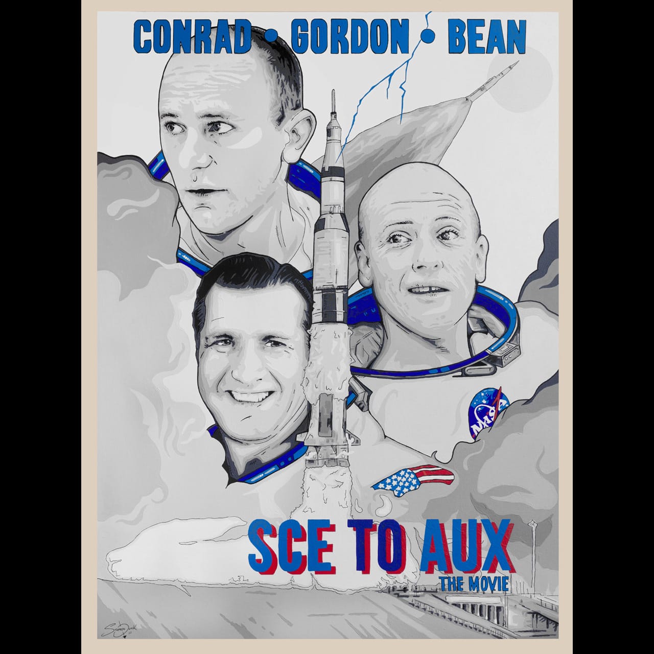 SCE to AUX – Apollo 12 Pop Art Painting, 80s Movie Poster Style