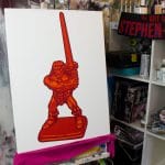 HeroQuest Barbarian artwork in vibrant pop art style. A nostalgic tribute to the legendary fantasy board game hero