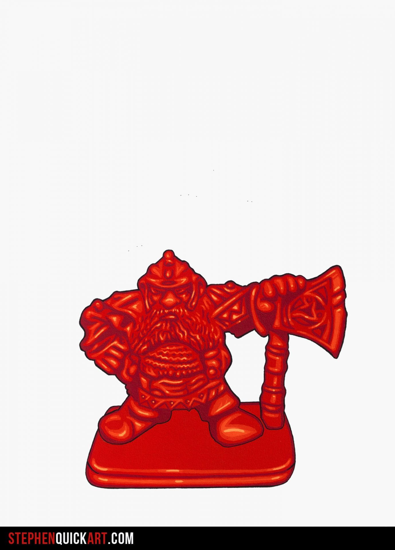 pop art painting of the dwarf from heroquest