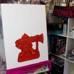 pop art painting of the dwarf from heroquest