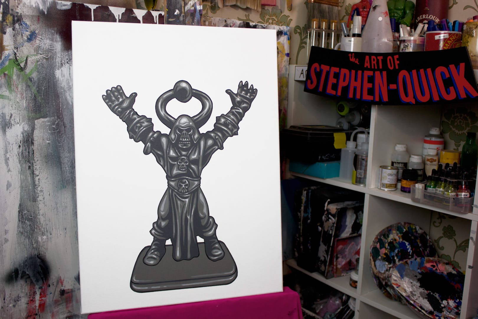 heroquest chaos sorcerer pop art canvas painting