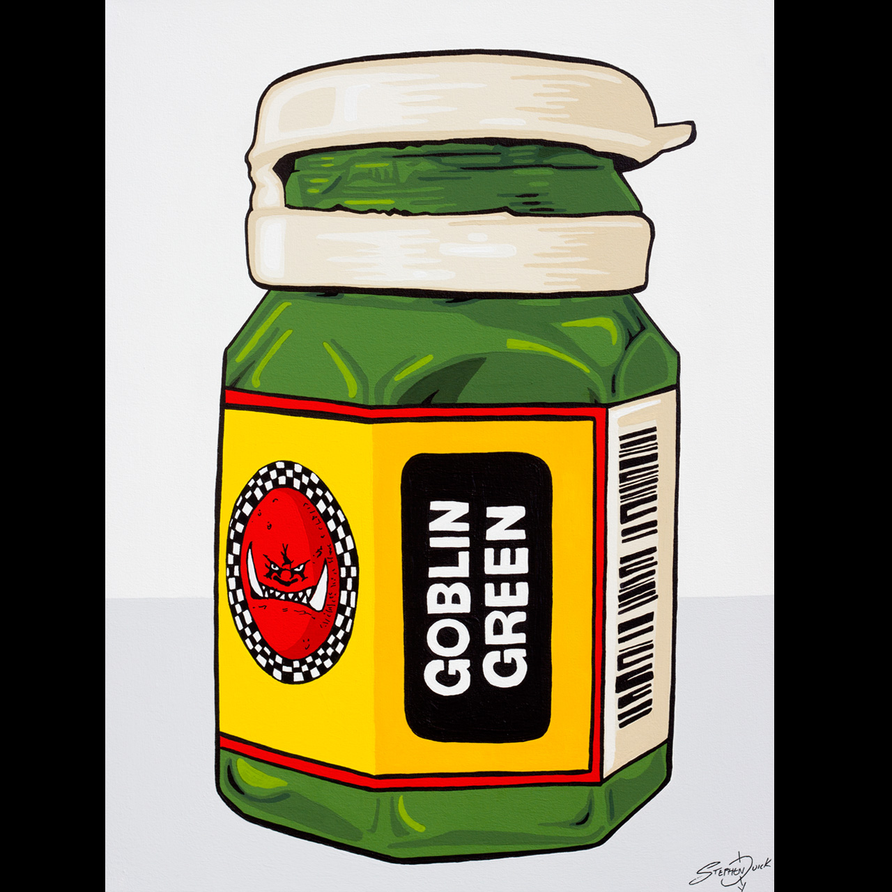 goblin green pot pop art painting