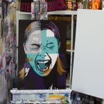 Pheobe Bridgers pop art painting, scream portriat