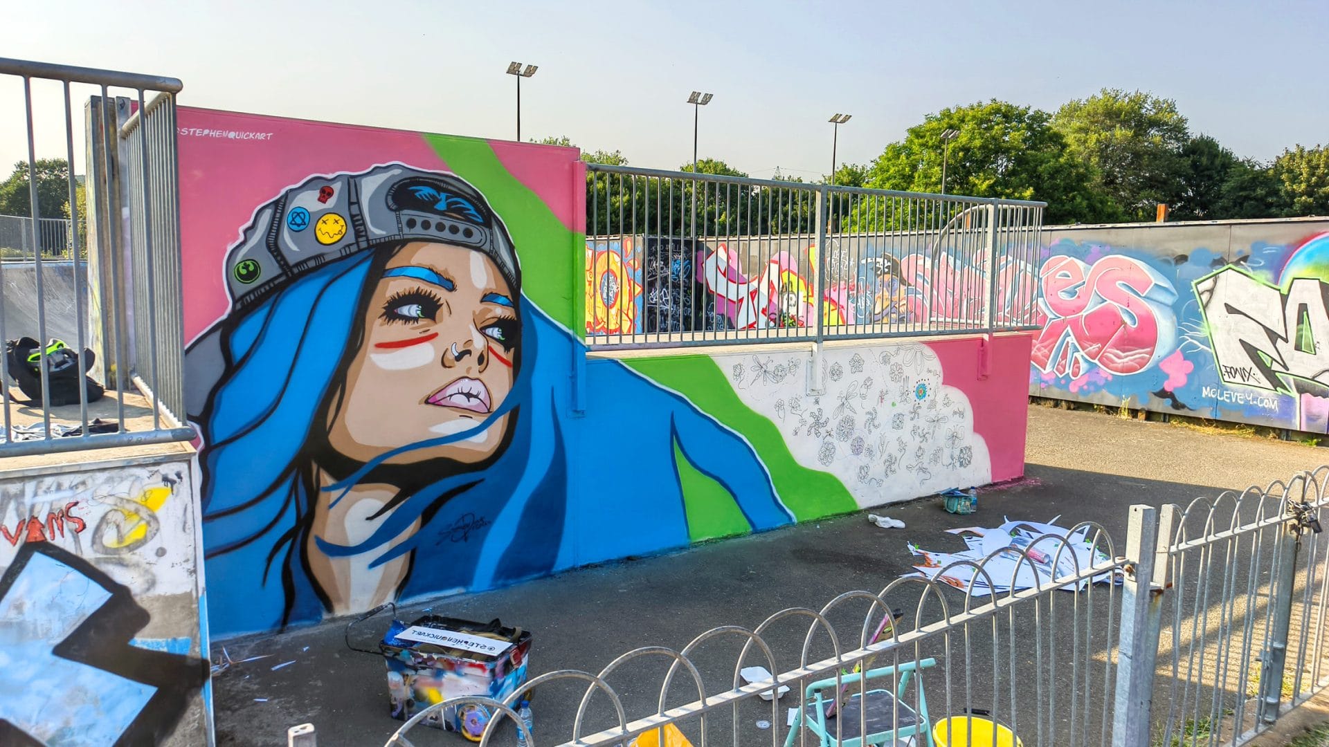 Skater girl mural Honiton